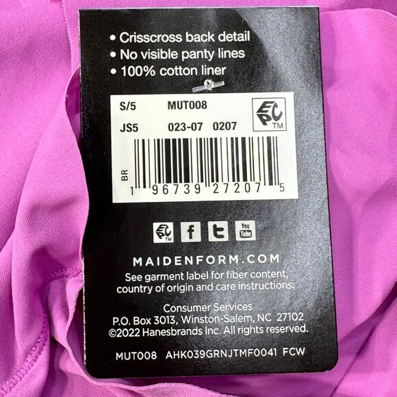Maidenform Womens Size Small 5 Panty Hipster Free Cut Crisscross Back Pink New - Picture 4 of 9